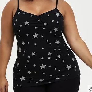 Torrid black star cinch front foxy cami size 6